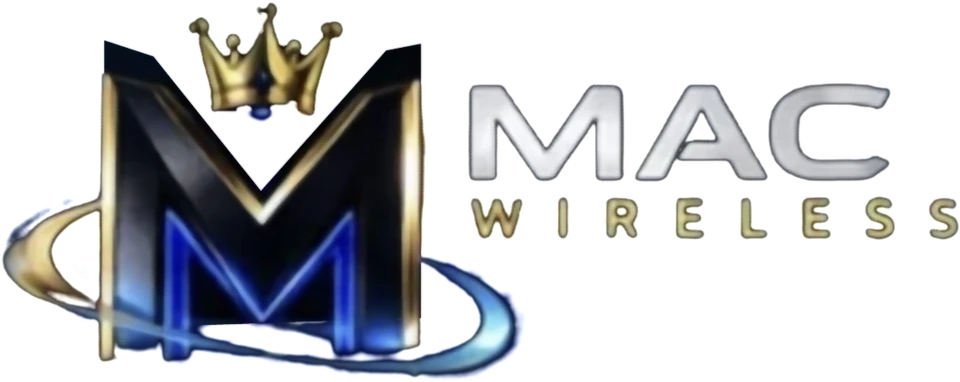 Mac Wireless — the crowned M in its orbit beside the MAC WIRELESS wordmark